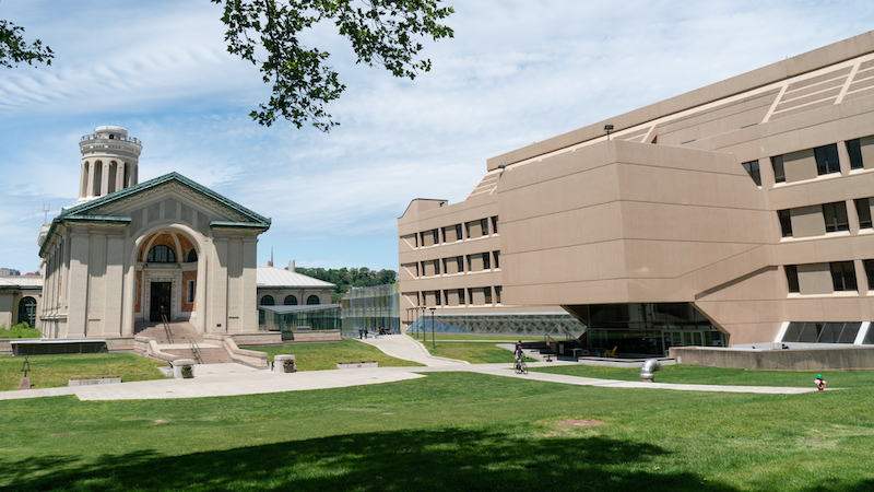Hamerschalg and Wean Halls on CMU Engineering Quad